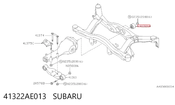 Bloco silencioso de viga traseira (de plataforma veicular) 41322AE013 Subaru
