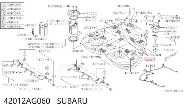 Tanque de combustível Subaru Forester III