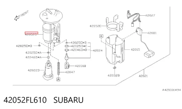 Filtro de combustível 42052FL610 Subaru