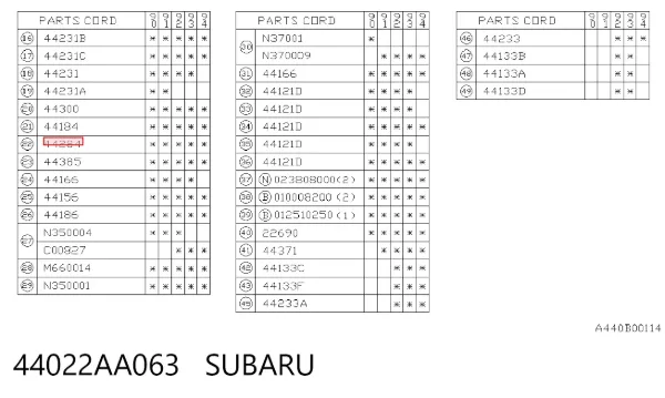Vedante de tubo de admissão do silenciador 44022AA063 Subaru