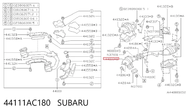 Convertidor - catalisador 44111AC180 Subaru
