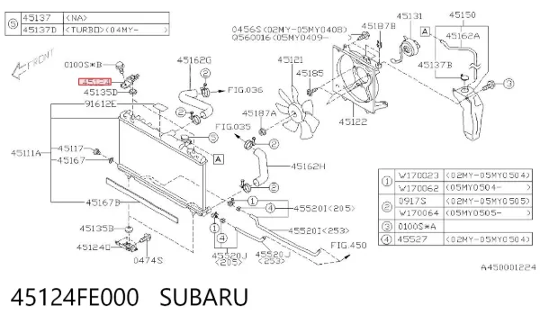  45124FE000 Subaru