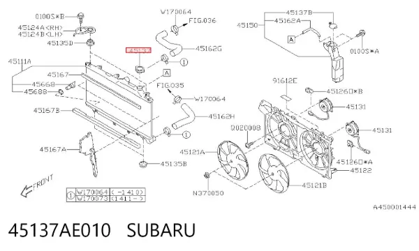 Tampa (tampão) do radiador 45137AE010 Subaru
