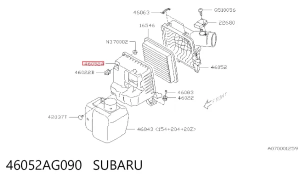 Caixa de filtro de ar, parte inferior 46052AG090 Subaru