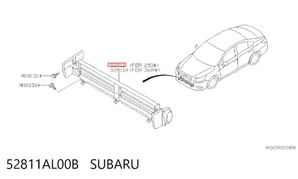 Perciana do radiador de esfriamento 52811AL00B Subaru