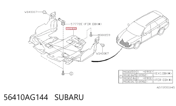 Proteção de motor, de panela (da seção de motor) 56410AG144 Subaru