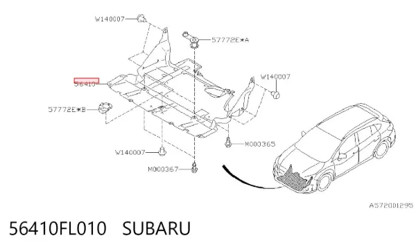 Proteção de motor, de panela (da seção de motor) 56410FL010 Subaru