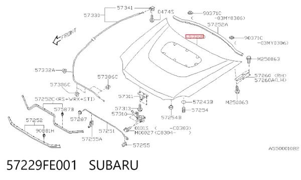 Capota 57229FE001 Subaru