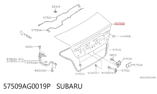 Tampa de porta-malas Subaru Legacy IV