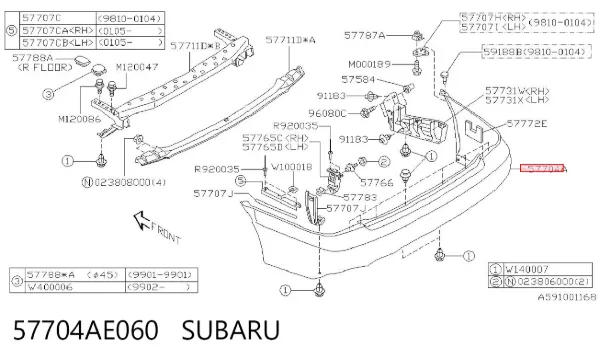 Pára-choque traseiro Subaru Legacy III