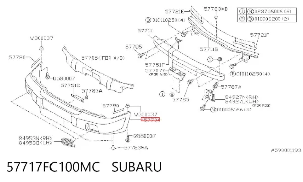 Pára-choque dianteiro Subaru Forester I