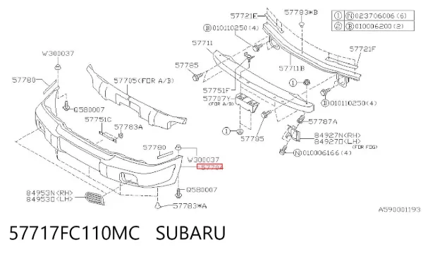 Pára-choque dianteiro 57717FC110MC Subaru