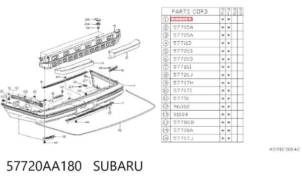 Pára-choque traseiro Subaru Legacy I
