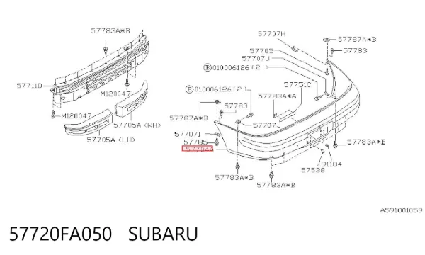 Pára-choque traseiro Subaru Impreza I