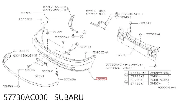 Pára-choque dianteiro Subaru Legacy II