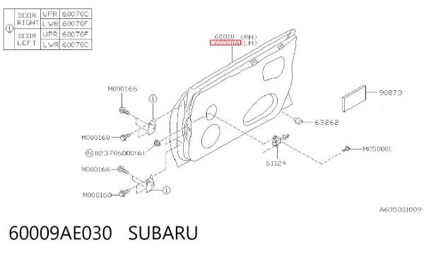 Porta dianteira esquerda Subaru Legacy III