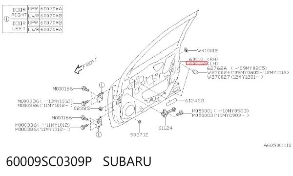 Porta dianteira esquerda Subaru Forester III