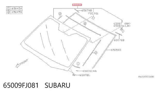 Pára-brisas 65009FJ081 Subaru