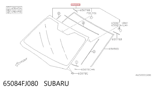 Pára-brisas 65084FJ080 Subaru
