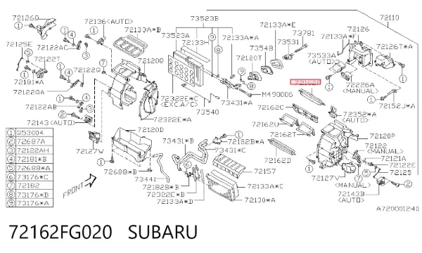  72162FG020 Subaru