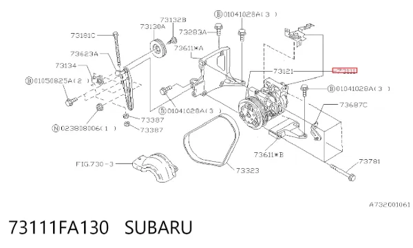 Compressor de aparelho de ar condicionado 73111FA130 Subaru