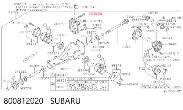  800812020 Subaru