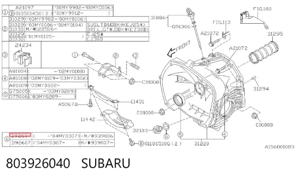 Vedante de rolha de panela da Caixa Automática de Mudança Subaru Forester I