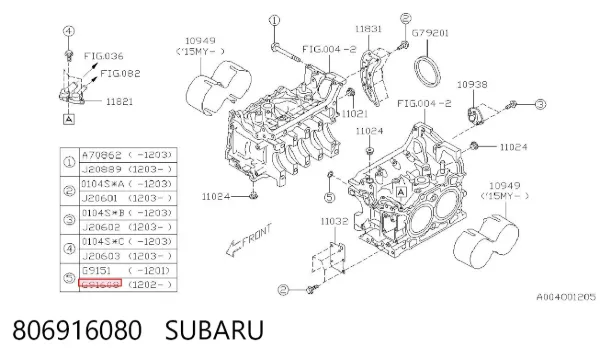  806916080 Subaru
