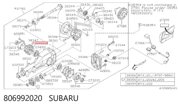  806992020 Subaru