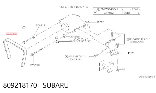 Correia dos conjuntos de transmissão 809218170 Subaru