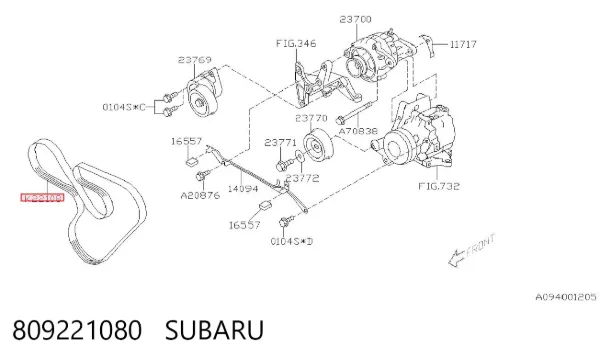 Correia dos conjuntos de transmissão 809221080 Subaru