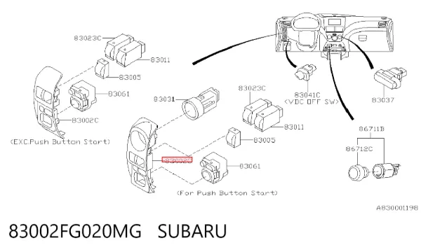  83002FG020MG Subaru