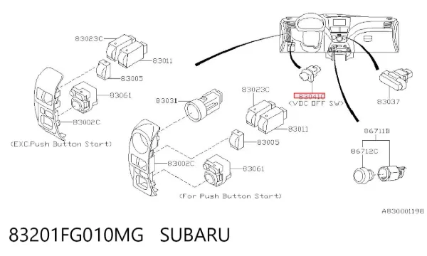  83201FG010MG Subaru