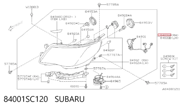 Luz direita 84001SC120 Subaru