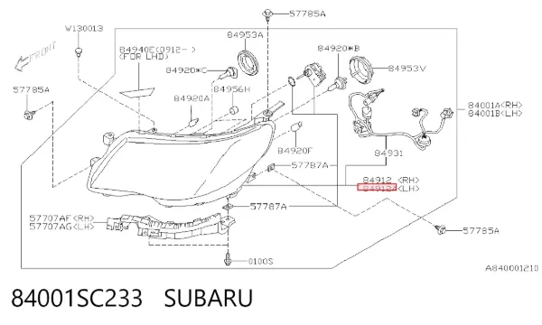 Luz esquerda 84001SC233 Subaru