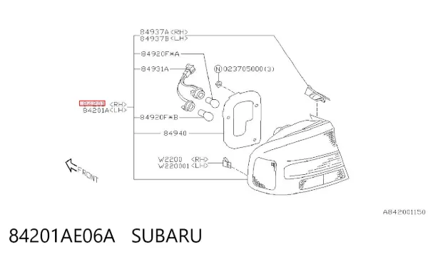 Lanterna traseira direita Subaru Legacy III