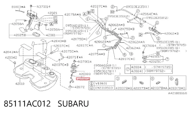  85111AC012 Subaru