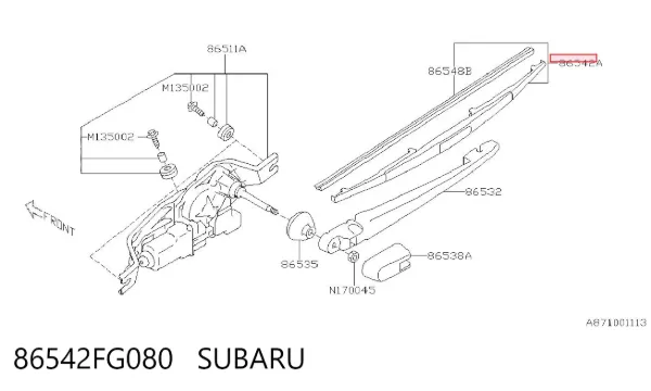 Limpa-pára-brisas de vidro traseiro 86542FG080 Subaru