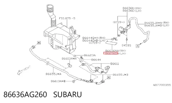 Placa sobreposta do injetor de fluido para lavador da luz dianteira 86636AG260 Subaru