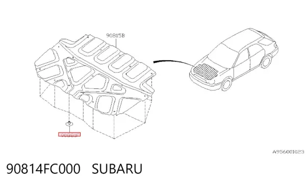 Cápsula (prendedor) de isolador térmico da capota 90814FC000 Subaru