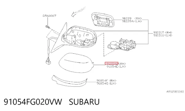  91054FG020VW Subaru