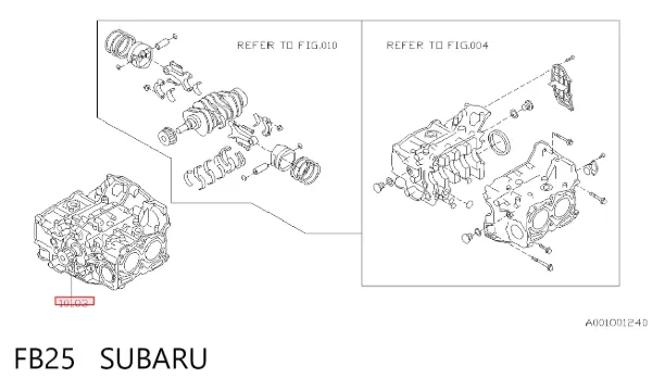 Motor montado FB25 Subaru
