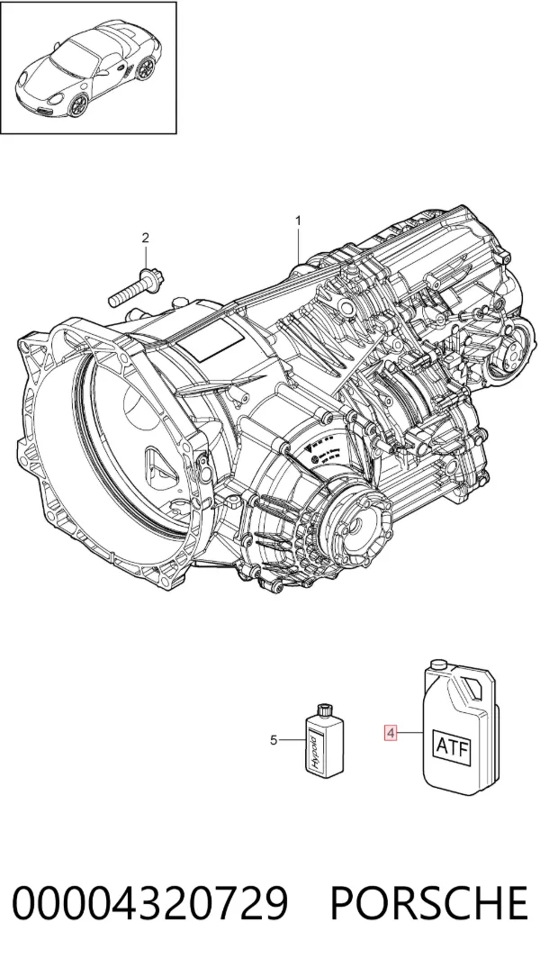 Óleo de transmissão 00004320729 Porsche