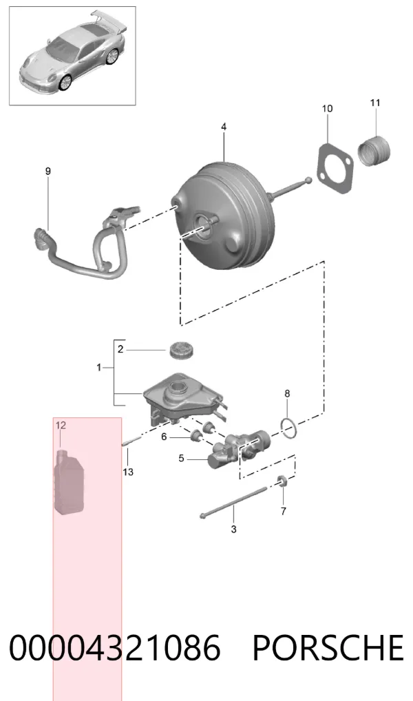 Fluido de freio 00004321086 Porsche