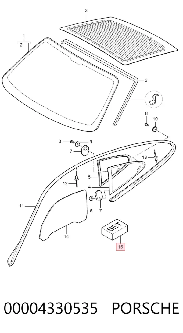 Cola selante para os vidros 00004330535 Porsche