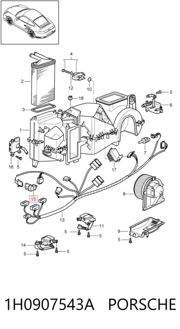 Sensor de temperatura de ar no salão 1H0907543A Porsche
