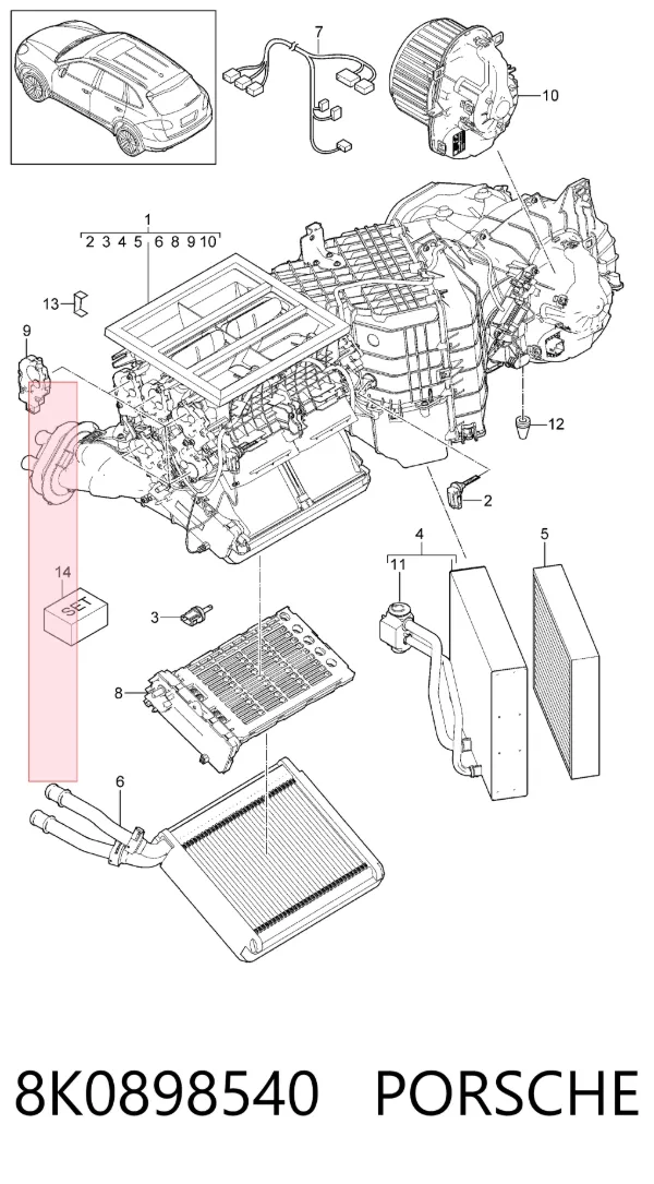  8K0898540 Porsche