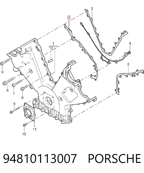 Vedante direito de tampa dianteira de motor Porsche Cayenne 955