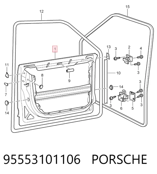 Porta dianteira esquerda Porsche Cayenne 955