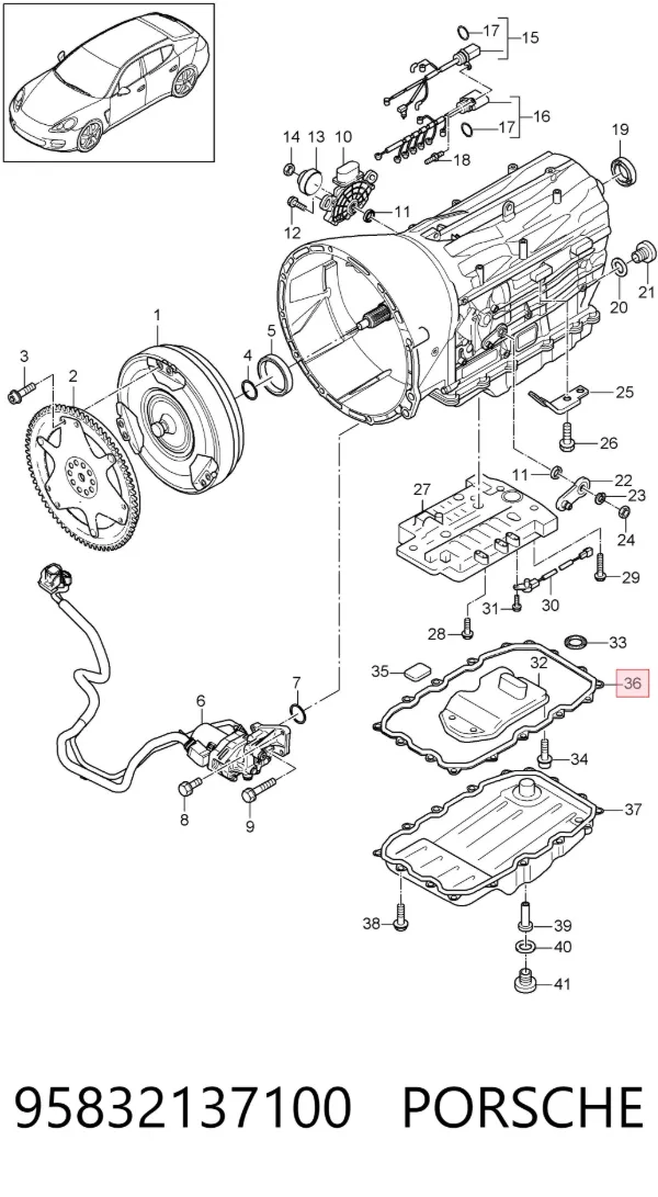 Vedante de panela da Caixa Automática de Mudança/Caixa Mecânica de Mudança Porsche Cayenne II